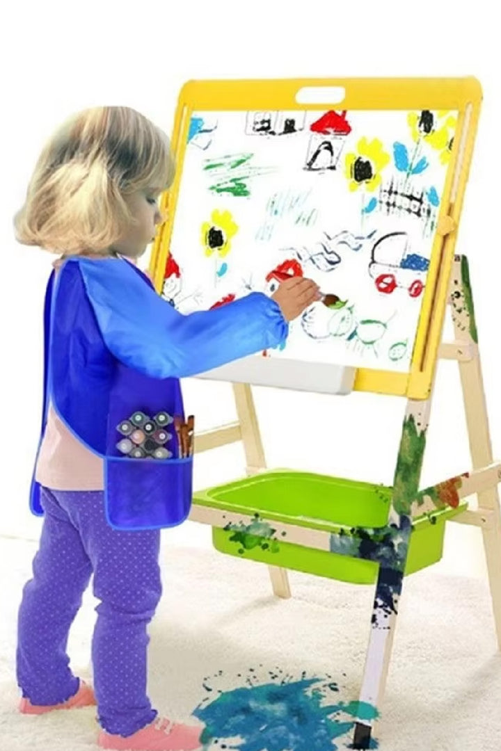 Boyama Önlüğü Uzun kollu Etkinlik Sanat Mutfak Kum Boyama Önlükleri Su Geçirmez ve Dayanıklı 2-5 Yaş