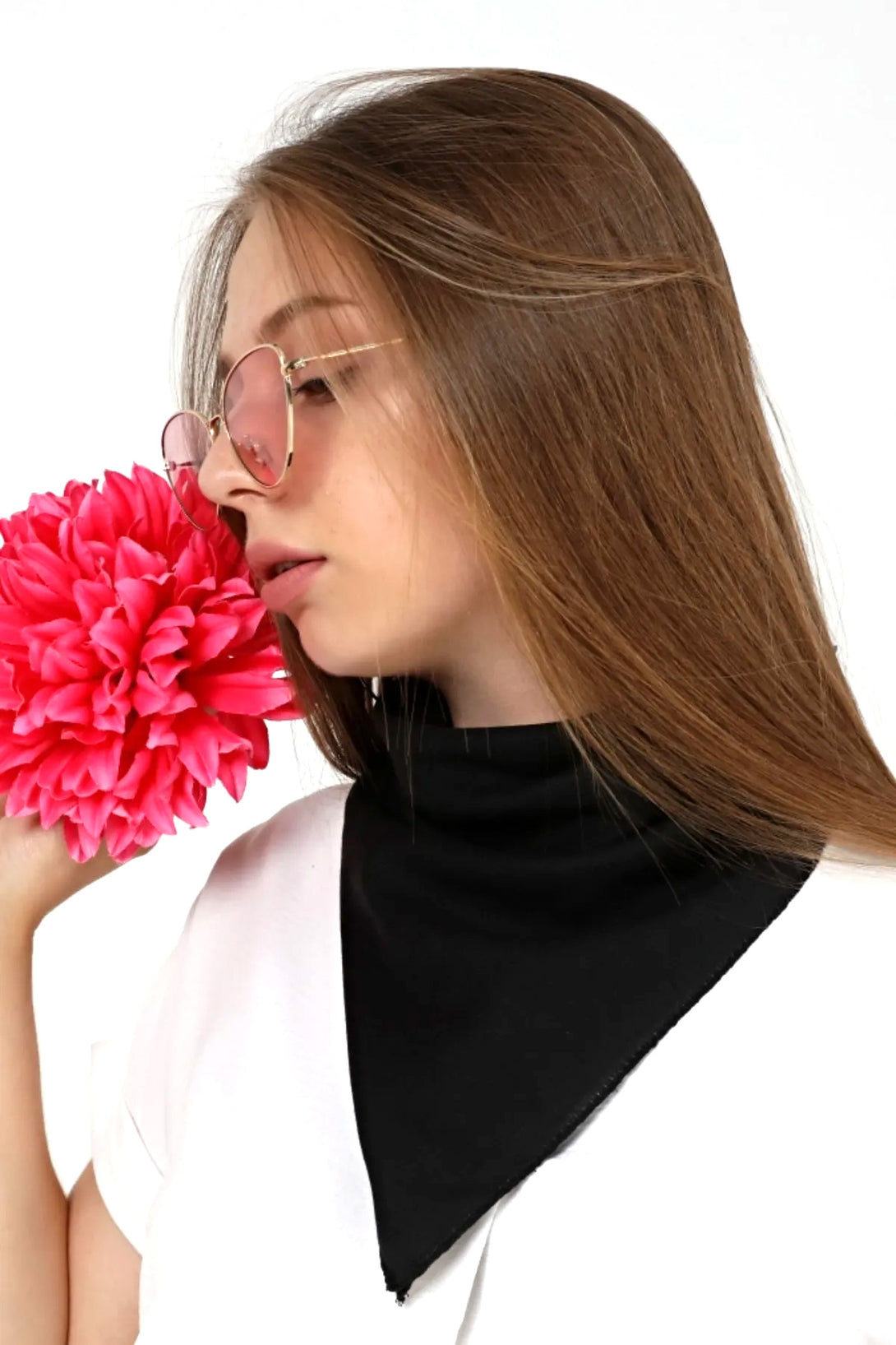 Siyah Pamuklu kumaştan Bandana Desensiz Düz Siyah Saç Aksesuar Fular – Bandana | indirimsepeti.com