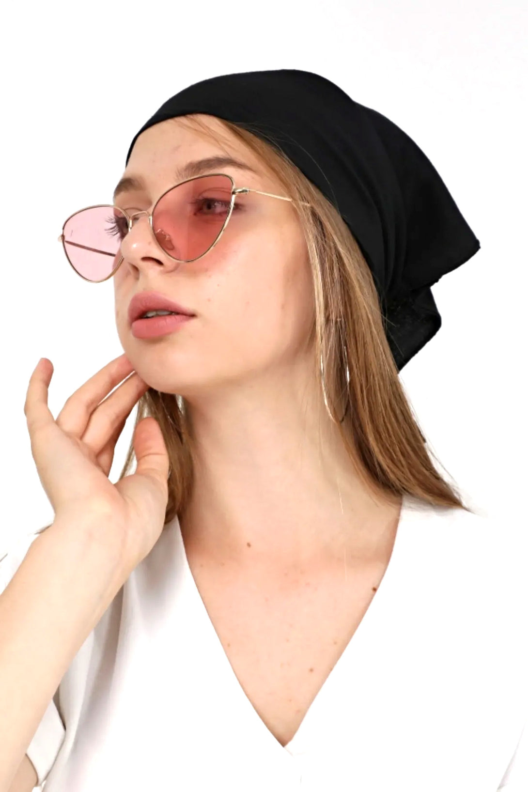 Siyah Pamuklu kumaştan Bandana Desensiz Düz Siyah Saç Aksesuar Fular – Bandana | indirimsepeti.com