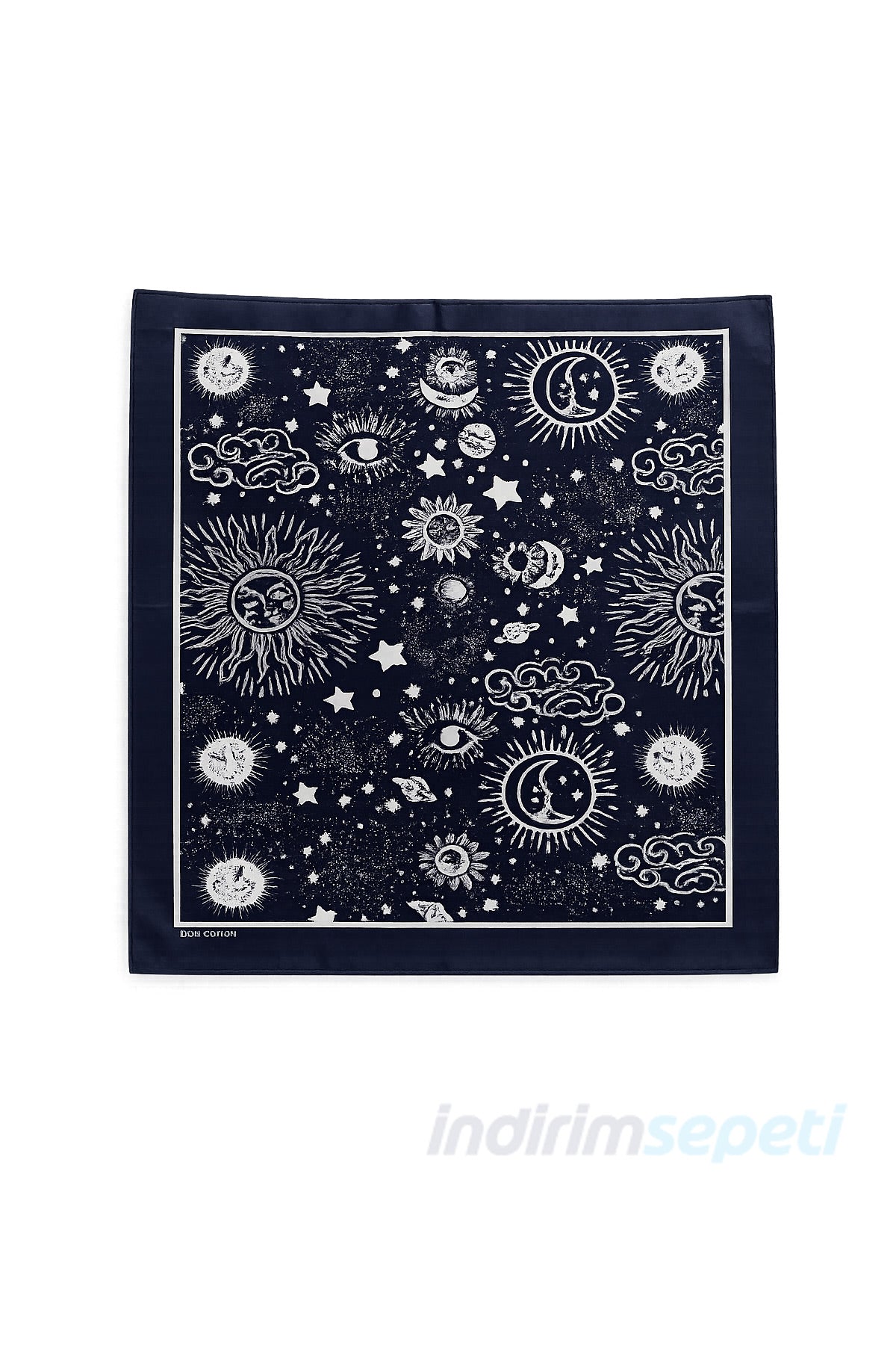 Koyu Lacivert Galaksi Desenli Pamuklu Bandana Unisex Şık ve Nefes Alabilen Saç & Boyun Aksesuarı - indirimsepeti