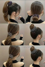 Saç Topuzu Aparatı Renkli Taşlı Saç Tokası Yarım Topuz Yapma Tokası Klipsi Taraklı Saç Toplama Tokası 1 Adet Karışık