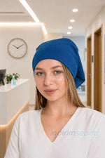 Saks Mavisi Pamuklu Bandana 54x59 cm – Özel Kumaş Özel Dikim Unisex Saç & Boyun Fular - indirimsepeti