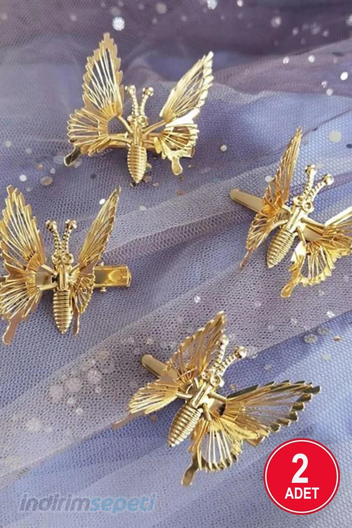 2'li Gold Hareketli Metal Kelebek Toka - Indirimsepeti