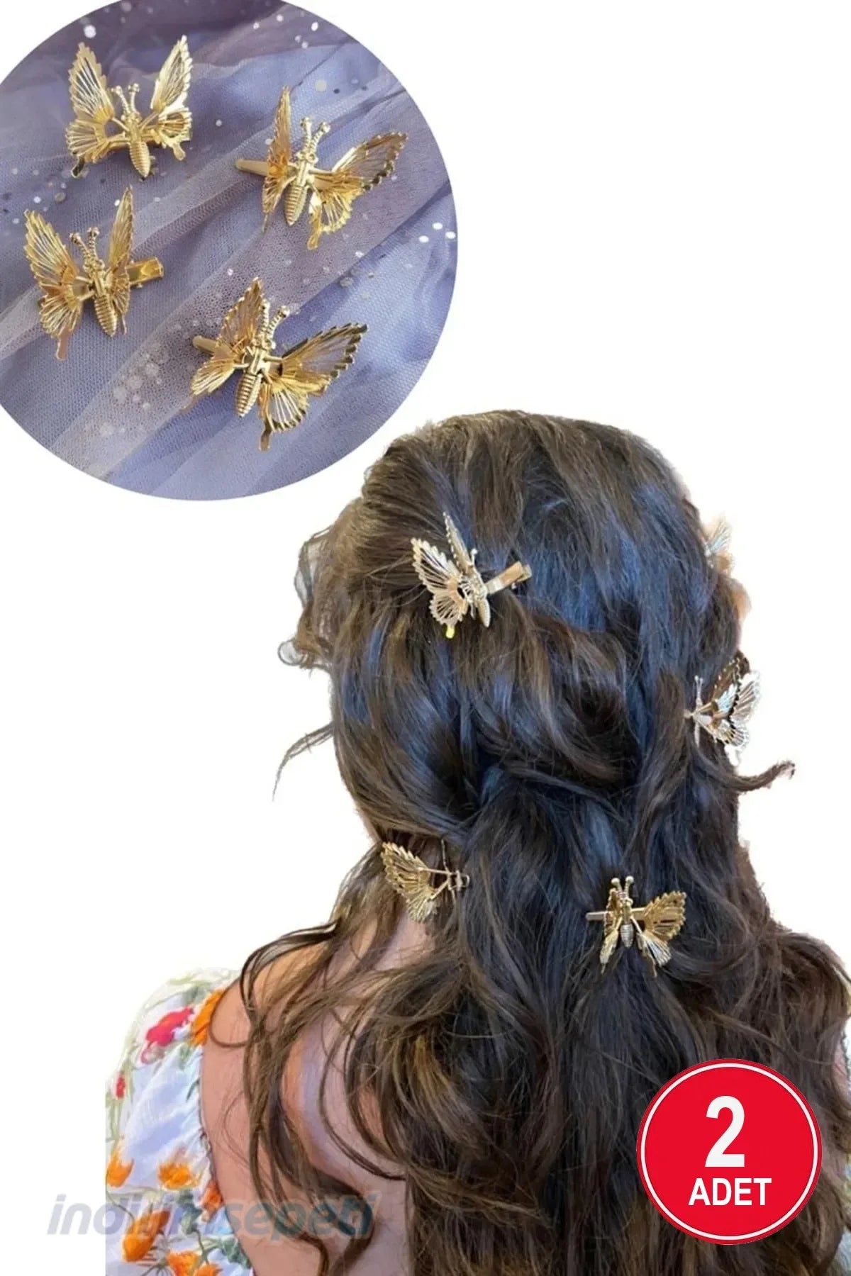 2'li Gold Hareketli Metal Kelebek Toka - Indirimsepeti
