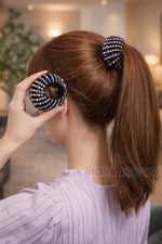 Saç Topuzu Aparatı Renkli Taşlı Saç Tokası Yarım Topuz Yapma Tokası Klipsi Taraklı Saç Toplama Tokası 1 Adet Karışık