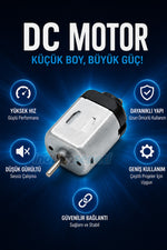 DC Motor 3V-12V Mini Elektrik Motoru | Oyuncak, Robotik ve DIY Proje Motoru