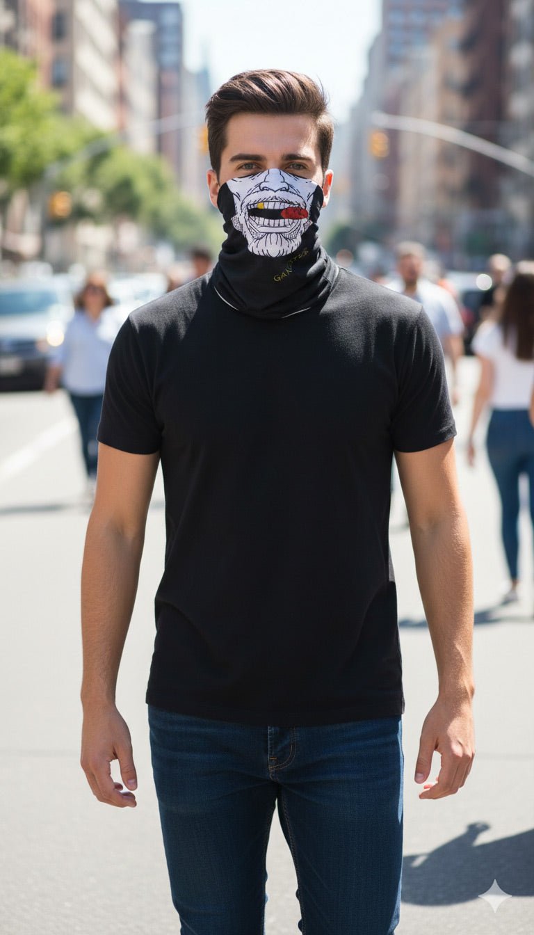 Gangster Desenli Baff Boyunluk – Çok Amaçlı Maske, Bandana ve Boyunluk | Unisex Outdoor & Street Style - indirimsepeti