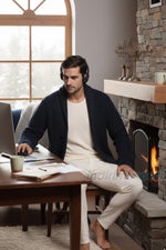 Erkek Uzun Kollu Krem Yün Atlet içlik – %75 Yün %25 Akrilik, Nefes Alan Termal Üst İçlik Atlet