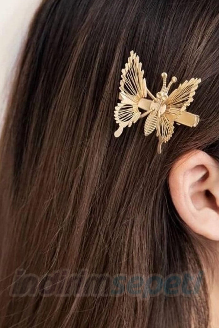Metal Toka Sallanan Yaylı Hareketli Toka Pens Toka Headdress Gold ve Silver Renk - Indirimsepeti
