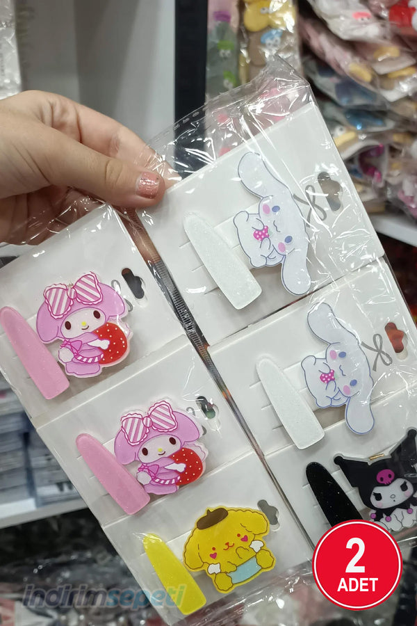 Kawaii Sanrio Hello Kitty Cinnamoroll Anime Sanrio Karakterleri Mandal ve Pens Toka 2 li Set