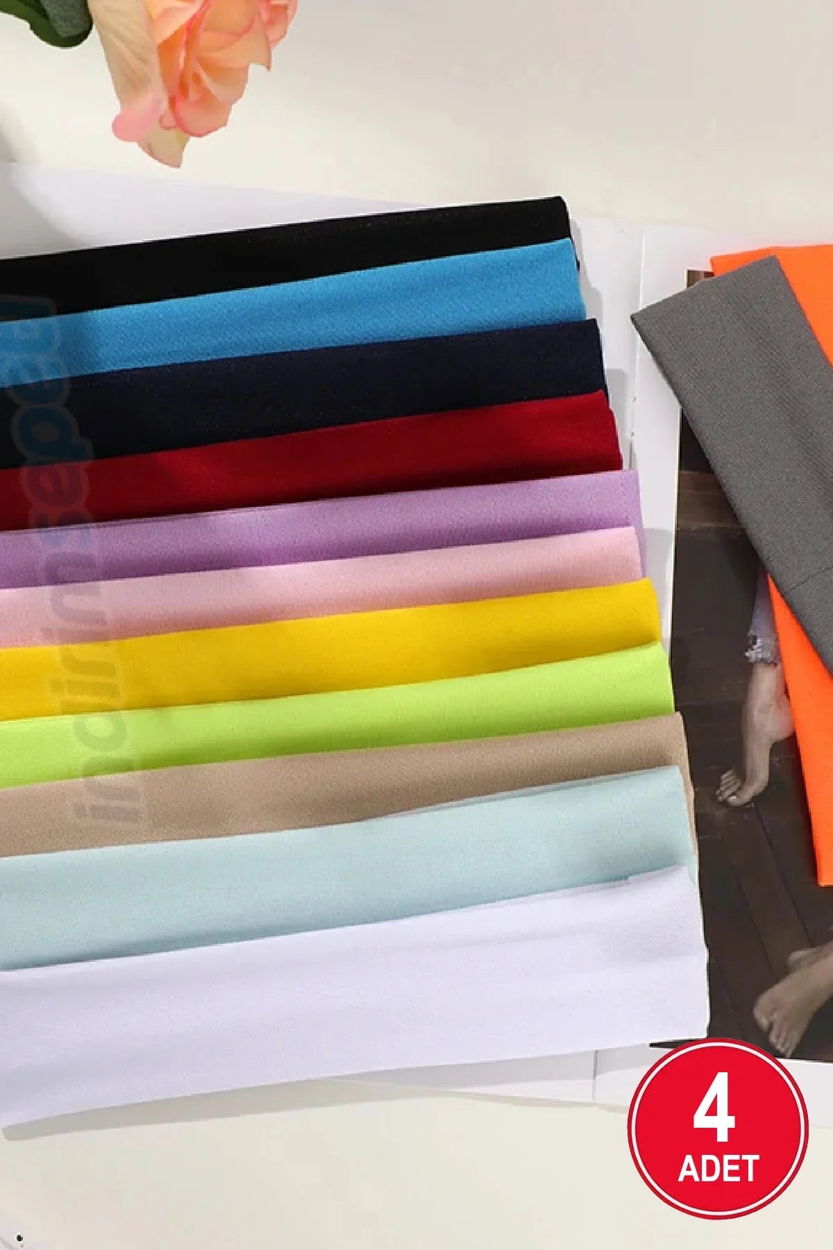 Monalisa Renkli Karışık Kadın 4'lü Saç Bant oşu Fitness Yoga Saç Bantları Elastik Makyaj Saç Aksesuar - Indirimsepeti