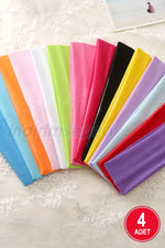 Monalisa Renkli Karışık Kadın 4'lü Saç Bant oşu Fitness Yoga Saç Bantları Elastik Makyaj Saç Aksesuar - Indirimsepeti