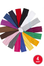 Monalisa Renkli Karışık Kadın 4'lü Saç Bant oşu Fitness Yoga Saç Bantları Elastik Makyaj Saç Aksesuar - Indirimsepeti