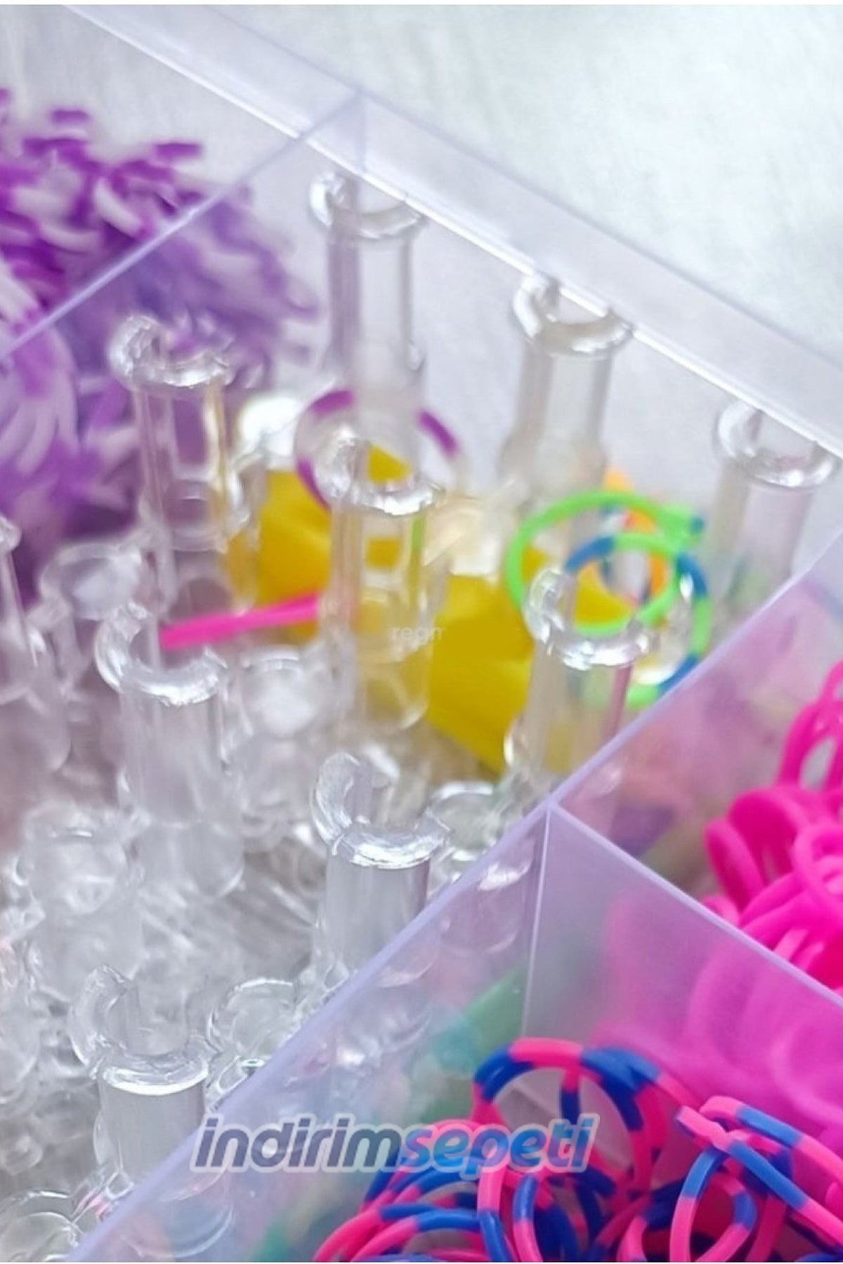 DIY Elastik Bant Dokuma El Yapımı Renkli Kauçuk Bant, 12 Bölmeli, Bileklik ve Bilezik - indirimsepeti