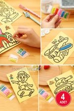 Kum Boyama A4 Boyutunda 4 Adet Kum Boyama Seti, Büyük Boy Kum Boyama Seti - Indirimsepeti