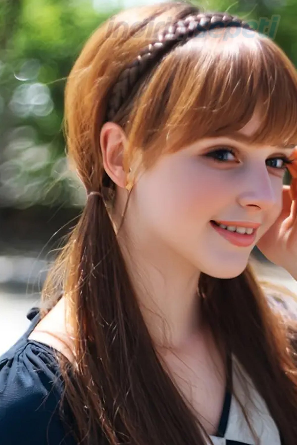 Saç Örgülü Kadın Taç, Örgülü Taç, Saç Görünümlü Taç Saç Aksesuar Koyu Kahve 2cm - Indirimsepeti