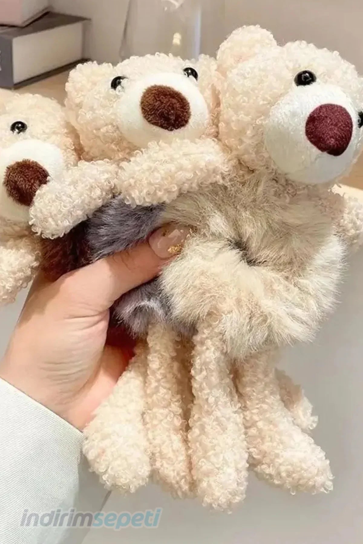 Pelüş Ayıcıklı Kürklü Simit Toka Lastik Toka - Indirimsepeti