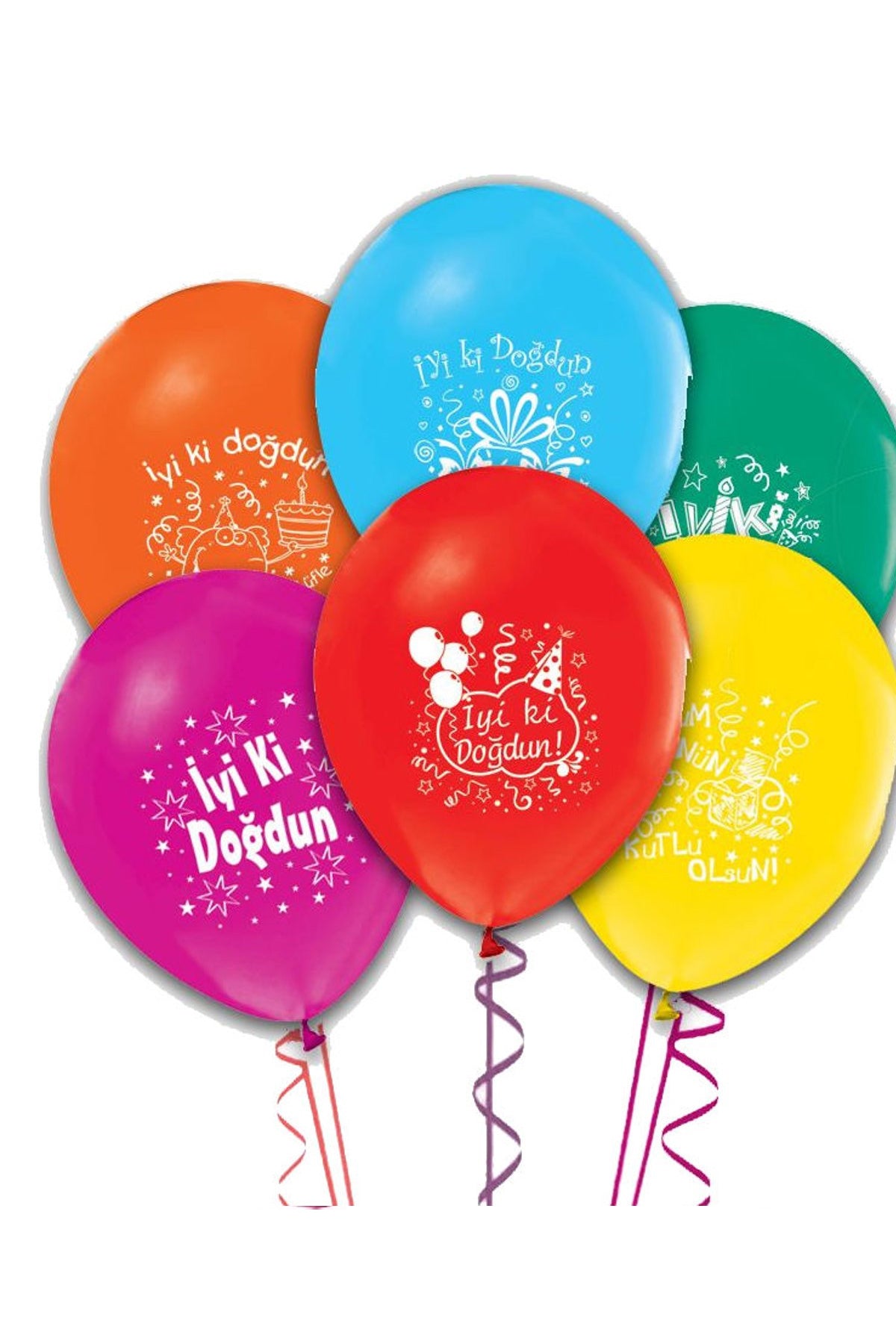 100 Adet İyi ki Doğdun Balonu Özel Baskılı Balon Doğum Günü Etkinlik Kutlama - Indirimsepeti