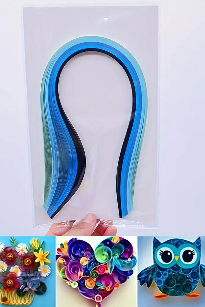 Quiling 100 adet Kağıt | 0.48cm*38.99cm - El Sanatları Kağıt Katlama, Kıvırma Sanatı, Quilling Mavi - Indirimsepeti