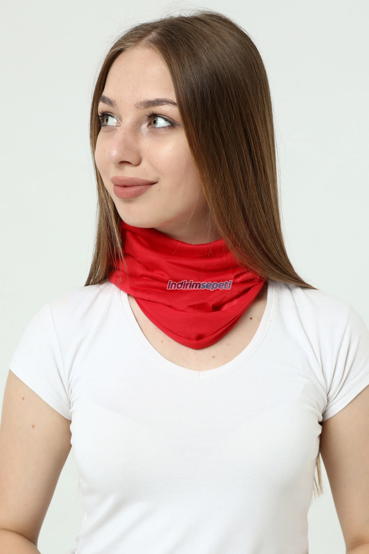 Buff Dikişsiz Boyunluk Maske Baf Bandana Saç Bandı Kamp Aksesuar Kırmızı Desensiz - indirimsepeti