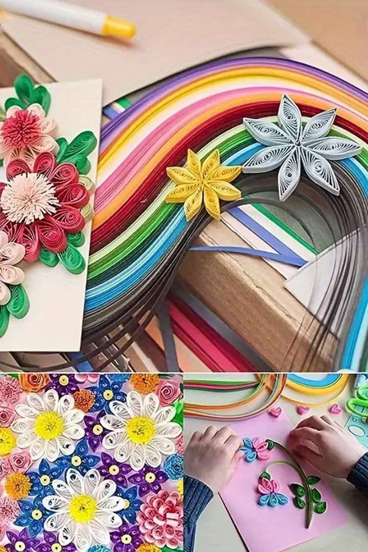 Quiling 100 adet Kağıt | 0.48cm*38.99cm - El Sanatları Kağıt Katlama, Kıvırma Sanatı, Quilling Kırmızı - Indirimsepeti