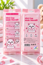 Mini Cep Islak Mendil 8’li Paket – 64 Adet | Çanta, Çocuk ve Günlük Kullanım İçin Pratik Islak Mendil 1 Adet