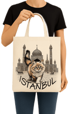 Kedi Baskılı Bez Çanta, Omuz Çantası, 40*30 cm, Genç, Yetişkin Kadın Unisex Çanta, Okul, Tatil Gezi Çanta Model 3 - indirimsepeti