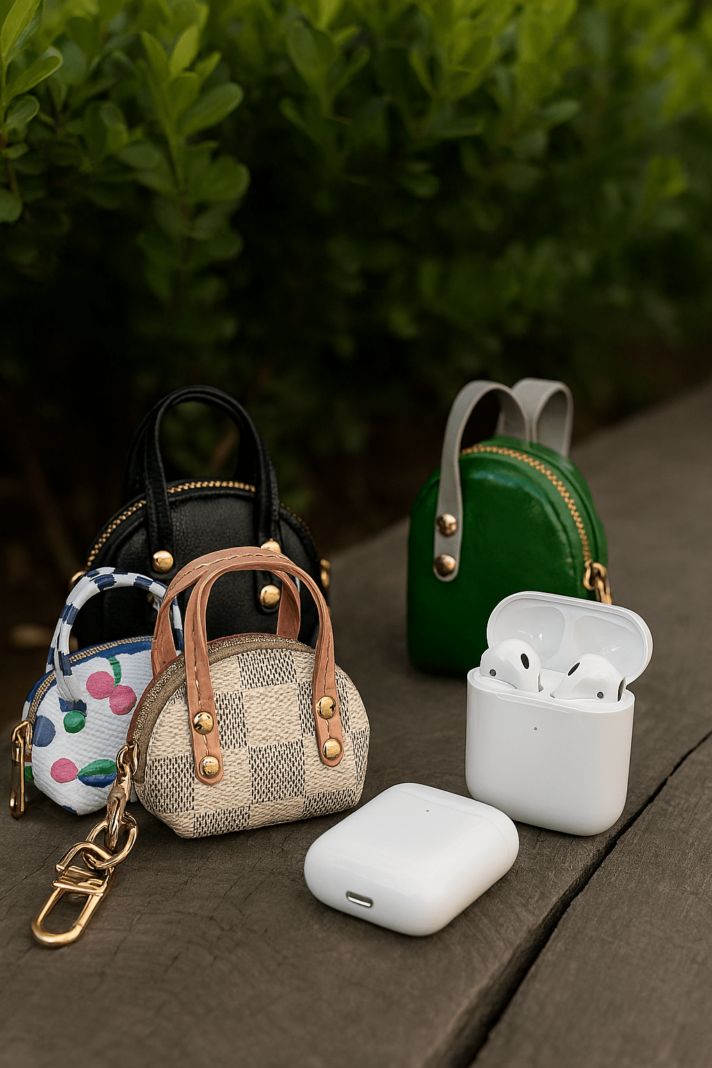 Mini Çanta Anahtarlık & AirPods Kılıfı 1 Adet – Suni Deri, Metal Fermuar Askılık Şık Aksesuar 12x8 cm - indirimsepeti