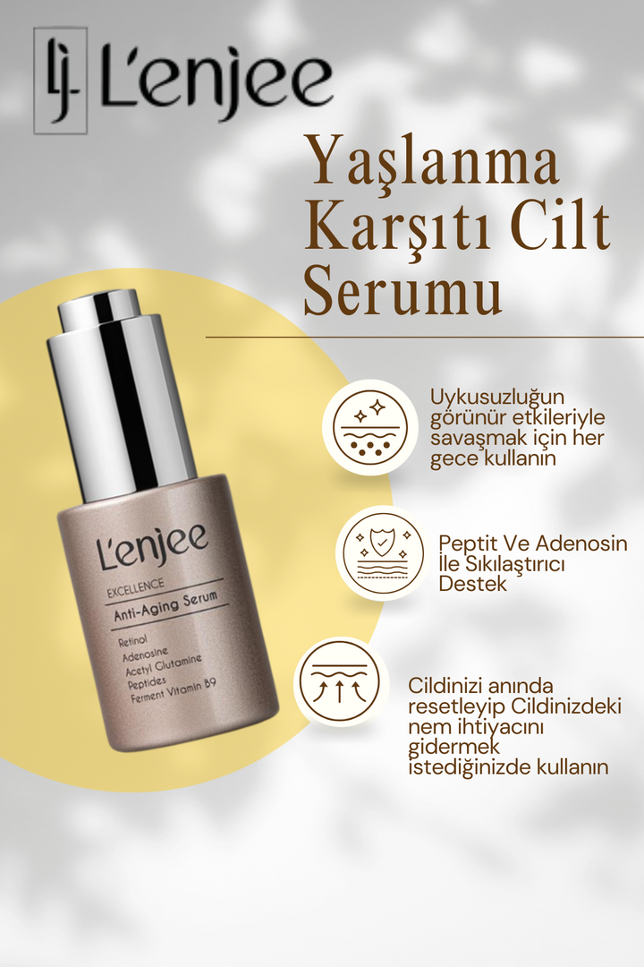 Yaşlanma Karşıtı Cilt Serumu – Retinol ve Peptit Destekli Yoğun Gece Serumu 30 ml - Indirimsepeti