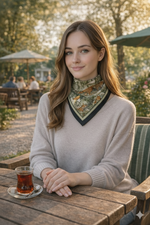 Tropikal Leopar Desenli Saten Fular Boyun, Saç ve Çanta için Şık & Hediye Modern Aksesuar