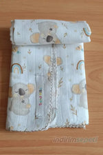 Çok Amaçlı Müslin Örtü Ayıcıklı 80x90 Cm Bebek Yeni Doğan Müslin Battaniye Müslin Bez - Indirimsepeti