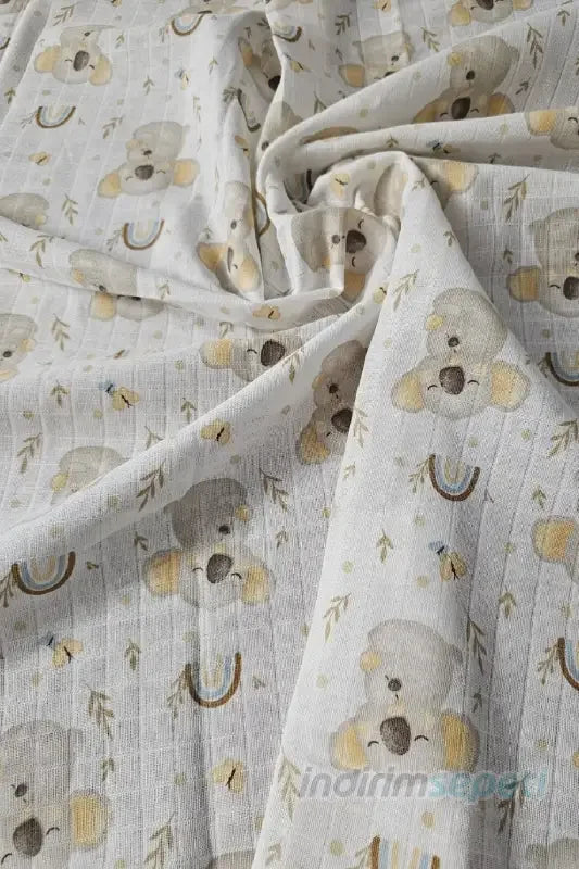 Çok Amaçlı Müslin Örtü Ayıcıklı 80x90 Cm Bebek Yeni Doğan Müslin Battaniye Müslin Bez - Indirimsepeti