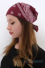 Bandana Etnik Desenli Bisiklet & Motosiklet Etkinlik Gezi Eğlence Bordo Pamuklu - Indirimsepeti