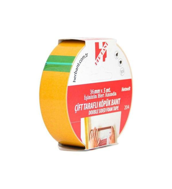 Çift Taraflı Köpük Bant Askılı 36 MM x 5 Metre