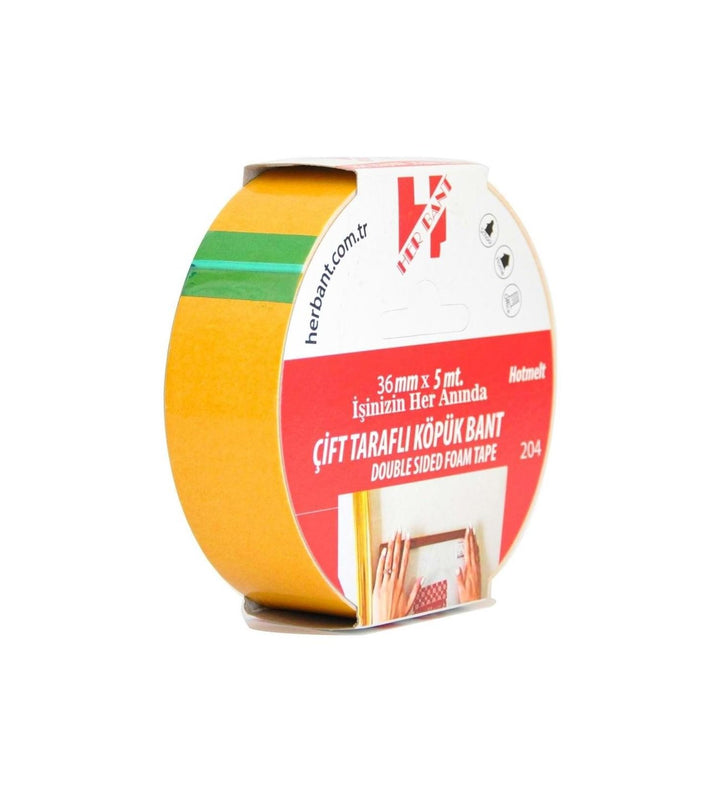 Çift Taraflı Köpük Bant Askılı 36 MM x 5 Metre - Indirimsepeti