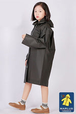 Yağmurluk Çocuk Su Rüzgar Geçirmez Yağmurluk Siyah