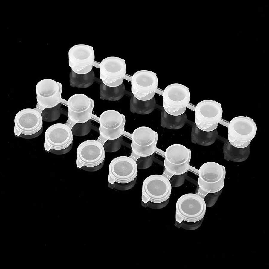 100’lü 3Ml 3cc 6 Şerit Boş Boya Kutusu Hafif  Sızdırmaz Yumuşak Kapaklı Suluboya, Akrilik ve Guaj Boya Depola için ideal