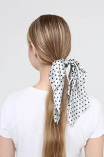 Kadın Aksesuar Saten Puantiyeli Lastikli Simit Scrunchie Fular Saç Toka - indirimsepeti
