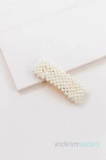 Kadın Incili Yan Toka dikdörtgen 4 Adet - Indirimsepeti