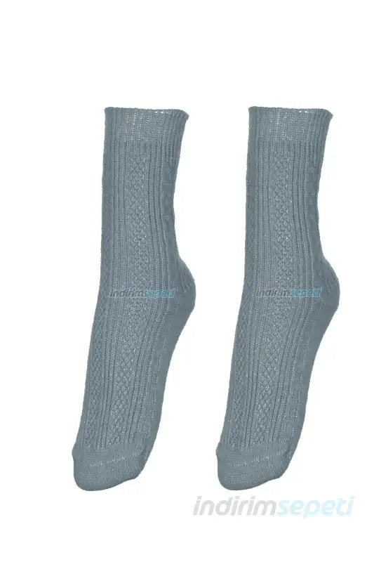Kadın Örgülü Soket Dikişsiz Yünlü Çorap Kışlık Uyku Gündelik Çorabı Soft Touch 36 - 40 - Indirimsepeti