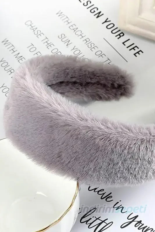 Kadın Teddy Tüylü Pelüş Taç Saç Bandı Geniş Taç - Indirimsepeti