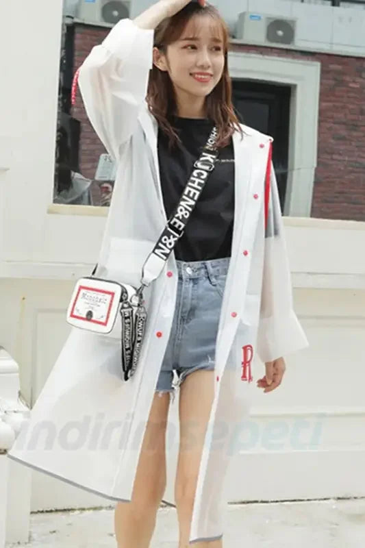 Kalite Unisex Yağmurluk Cepli Dayanıklı Love Rain Kapşonlu XL - Indirimsepeti