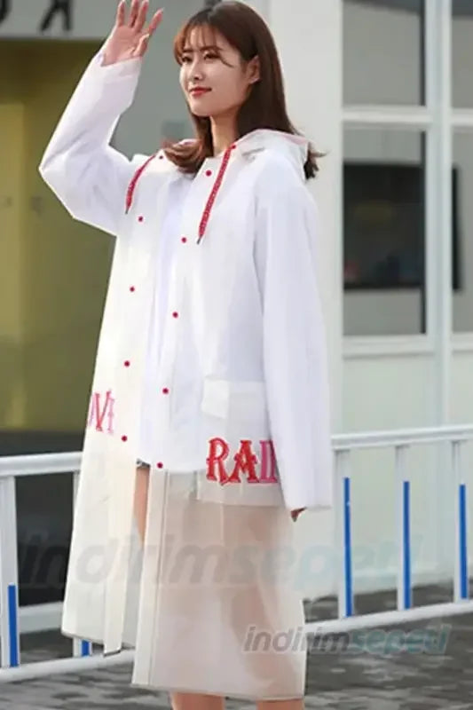 Kalite Unisex Yağmurluk Cepli Dayanıklı Love Rain Kapşonlu XL - Indirimsepeti