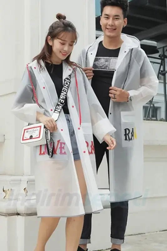 Kalite Unisex Yağmurluk Cepli Dayanıklı Love Rain Taşıma Çantalı L - indirimsepeti