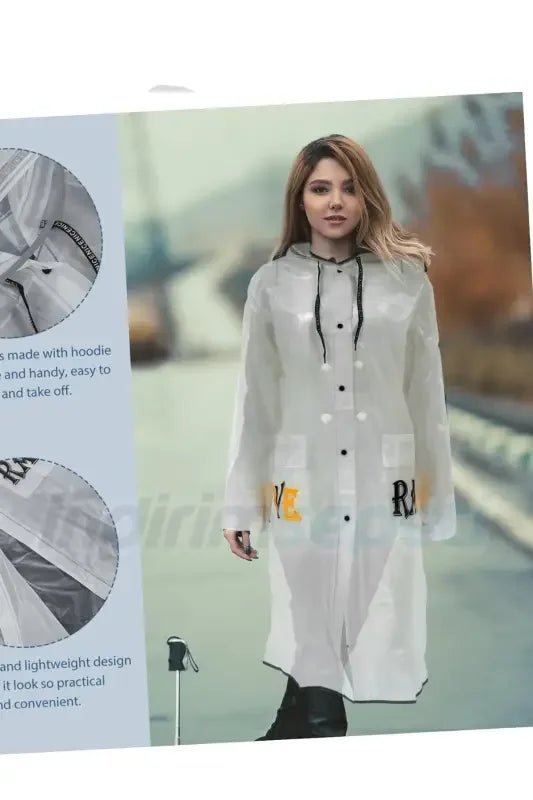 Kalite Unisex Yağmurluk Cepli Dayanıklı Love Rain Taşıma Çantalı L - indirimsepeti
