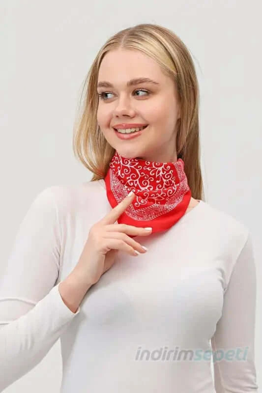 Bandana Etnik Desenli Bisiklet & Motosiklet Etkinlik Gezi Eğlence Pamuklu Kırmızı 4 Model - Indirimsepeti