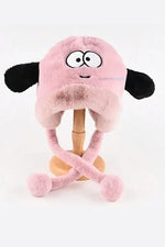 Kürklü Kulaklıklı Pelüş Şapka Bere Balıkçı Şapkası Sevimli Göz - Indirimsepeti