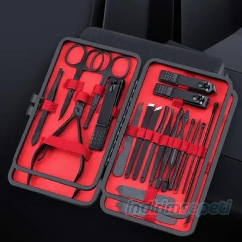 Lüks Seri 18 Parça Çanta Tipi Paslanmaz Çelik Manikür Pedikür Profesyonel Tırnak Bakım Temizlik Seti - Indirimsepeti