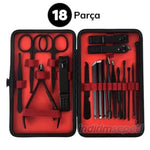 Lüks Seri 18 Parça Çanta Tipi Paslanmaz Çelik Manikür Pedikür Profesyonel Tırnak Bakım Temizlik Seti - Indirimsepeti