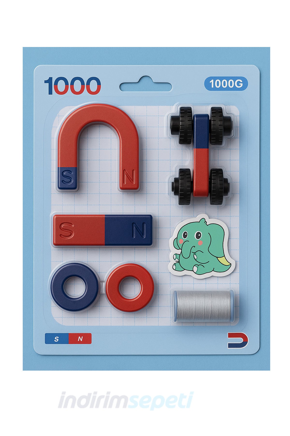 Çocukları için Zeka Oyunları Mıknatıs Oyun Deney Seti Magnet Play Set Eğitici Oyunlar 1 Kutu